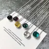 Top Quality Candy Pendant 22 Colors Colorful Crystal Black Pink Blue Green Red Water Drop Necklace For WomenDJ1090 240318