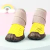 Vêtements de chien Net Chaussures Été Respirant Petites sandales pour Chihuahua Teddy Marche en plein air Bottes de pluie à semelles souples