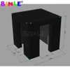 wholesale Atractivo fotomatón inflable con LED negro con puertas dobles, recinto de fotomatón portátil, carpa de cubo blanco en venta 5x5x3.5mH