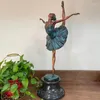 Dekorativa figurer 69 cm bronsballettdansare skulpturer kvinnlig ballerina staty gjutning stor figur för heminredning gåvor