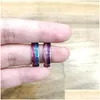 Band Rings 30 Pcs/Batch Wholesale Color Dual Combination Shiny And Simple Alloy Mens Womens Fashion Jewelry Batch Drop Delive Dhgarden Dhs6X