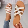 Slippers Women's Summer Beach الأحذية غير الرسمية السيدات سوار الكعب مسطح 2024 شرائح الإناث الرومانية الداخلية 1