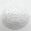 Berets DMC Kippah Dome Handmade White Knitted Yarmulke Kippot 16/19cm