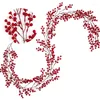 Decoratieve bloemen rood 5.9Ft Vine Christmas realistisch bordeauxrood hangend voor Kerstmis Winterjaar open haard