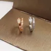 Anello di design Anello da donna con nodo in corda di lusso con diamanti Anelli di moda per le donne Gioielli classici Placcato in oro 18 carati Regalo di nozze all'ingrosso di rose