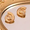 Ohrstecker, Spirale, Muschel, wasserabweisend, anlaufgeschützt, 18 Karat vergoldet, für Damen, 316L-Edelstahl, Geschenk