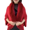 Halsdukar Halv ärm Lady Winter Shawn Sticked Elastic Banket Stylish Fuzzy Dispel Cold Party for Home Wear