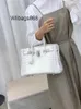 Oryginalna skórzana torebka bk l Zaawansowany krokodyl himalajski biała torebka styl mody srebrna klamra diamentowa torba damska