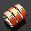 Designer-Armband, 18 mm breit, Goldarmband für Damen, klassisches Titanstahl- und Emaille-Armband, vergoldet, verblasst nicht, antiallergisches Goldarmband