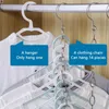 Hangers Hanger Hanging Hole Clothes Chain Stainless Steel Hooks Storage Cloth Closet Shirts Tidy Save Home Space