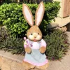 Стоящий кролик соломенный искусственный 14 дюймов с морковью украшение для дома и сада пасхальные принадлежности для тематических вечеринок Cg001