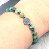 MG2093 6 MM Natural African Turquoise Hematite Beads Tree Of Life Charm Bracelet Womens Grounding Root Chakra Wrist Mala