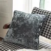 Kudde Solid Cover 45x45cm/60x60cm Plush Navy Goldish Ice Fransed Home Decorative for Soffa Bed Chair