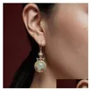 Andere Modeaccessoires Natürliche Jade-Jaspis-Ohrringe für Damen im nationalen Stil, elegant, lang, Tropfenlieferung von Otcly