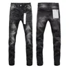 Brand Men's Jeans Fashion Mens Jeans High Street Blue Ripped Patch Light 2024 Trend Pants Pur-ple Jeans