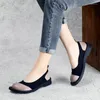 Casual Shoes Loafers For Women Leather Spring Low Heel Slip-on Stretch Spandex Woman Flat Handmade Black 2024