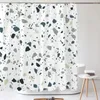 Douchegordijnen Eenvoudig Mode Scandinavisch Terrazzo Gordijn Print Modern Minimalistisch Polyster Home Decor Badkamer met Haken