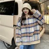 Women's Hoodies Small Fragrance Y2k Half Zipper Downy Plaid Contrast Color Casual Loose Sweatshirts Autumn All Match Women Clothing 2024