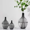Jarrones Big Belly Black Glass Vase Decoración de la sala de estar Simple Ins Nordic Home Accesorios de boda