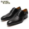 Обувь Даниэль Уэфер Мужская обувь роскошная подлинная кожаная геометрическая печатная машина.