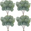 Faux Floral Greenery 10PCS Fake Plants Eucalyptus Leaf Artificial Flower Basket Vase for Home Decor Wedding Bouquet Materials Christmas DIY Gifts Box Y240322