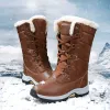 Boots TUinanle Brown Winter Shoes for Women Snow Boots Femme Chaude peluche Ladies Midcalf Boots Noir plus taille 42 Femme Bottes de flisser