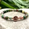 MG2096 6 MM High Quality Indian Agate Copper Beads Tree Of Life Charm Bracelet Womens Energy Protection Spiritual Mala