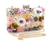 Avondtassen Gykaeo Europese en Amerikaanse stijl bloemdiner clutch bag dames kralen borduurwerk schouder vrouwelijk frame crossbody