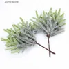 Faux Floral Greenery 6Pcs Artificial Plants Fake Pine Vases Christmas Decorations for Home Wedding DIY Gifts Box Wreath Scrapbooking Plastic Flowers Y240321