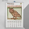 Kalender Vreemde Middeleeuwse Uil Kalender 2024 Interessante Uil Wandkalender Maandelijks Hangend Cadeau Dik Papier Kalender voor Kantoor en Huisdecoratie Y240322