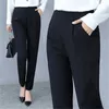 Pantalons femme Capris femmes sarouel élastique taille haute vêtements de travail grande taille tenue décontracté L2403