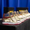 Kutu tasarımcısı yüksek üstü Trump basketbol gündelik ayakkabılar asla teslimat 1 ts koşu altın özel erkekler açık spor ayakkabılar konfor spor dantel-up eğitmenler