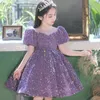 Sweet Pink Gold Blue White Purple Green Jewel Flower Girl Dresses Girl's Birthday Dresses Girls Party Skirt Girl Everyday dress Kids' Party Wear SZ 2-12 D322104