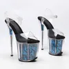 Dansskor Kvinnor 20cm/8inches PVC Upper Sexy Exotic High Heel Platform Party Sandal Pole Model Shows 337