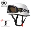 Capacetes de motocicleta meio capacete retro casco moto aberto rosto piloto piloto 3cc certificado M-XXXXL