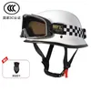 Motorcykelhjälmar Halvhjälm Retro Casco Moto Open Face Rider Pilot 3CC Certified M-XXXXL