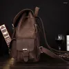 Backpack Vintage Daypack Unisex School Satchel Travel Large Capacity Genuine Leather Book Bags Rucksack