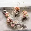 Pino de cabelo de flor seca de chiffon feito à mão para mulheres boho noivas tiara de casamento artificial clipe de joias 240311