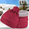 Ball Caps Dames En Heren Bijpassende Effen Beanie Cap Paar Winter Mode Fleece Gevoerde Gebreide Muts Sjaal Tweedelige Set Gorras