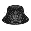 Berets Black Mandala Beanies Knit Hat Visionary Entheogenic Buddhist Buddha Brimless Knitted Skullcap Gift