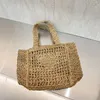 Fashion designer Women Straw Grass totes bag designer crochet HOBO hallow out mesh handbag womens shoulder bag