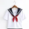 Wit Schoolmeisje Uniform Japanse Klasse Marine Sailor Schooluniformen Studenten Kleding Voor Meisjes Anime COS Sailor Marine Pak 240318