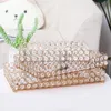 Crystal Decorative Tray Table Makeup Organizer Glass Mirror Parfym Lipstick Storage Plate Luxury Servering Tray Home Trinka Dish 240315