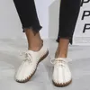 Sıradan Ayakkabı Kadın Moda Düz Renkli Dikiş Up Loafers Açık Slip Slip Rahat Yumuşak Çıkarılmış Daireler Sapatos Feminos