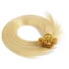 Extensions Flat Tip Hair Human Hair Extensions Blonde Color Keratina Fusion Human Hair 1224Inch Straight Natural Hair Extension 50Pcs/Set