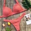 Kvinnors badkläder sexiga bandage bikinis set y2k baddräkt ruched scalloped push up women two piece mikro bikini thong bath strand dräkt mujer