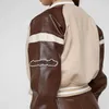 Womens Varsity Jackets Letterman Turn Down Shoulder Baseball College Jacket Price with Genuine Leather