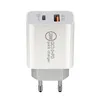 20 W USB C PD Szybka ładowarka QC3.0 Szybkie ładowanie dla mobilnych Xiaomi Samsung Mobile ładowarki USB Adapter UE UE Plug z pudełkiem detalicznym