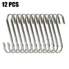 Hooks 12 Pcs S Flat Stainless Steel Hanger Kitchen Garden Hanging Utensil Home Hook Single