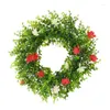 Decorative Flowers Artificial Straw Flower Wreath Festival Wreaths Spring Wildflower Garlands Window Door Hanging Pendants For Celebration